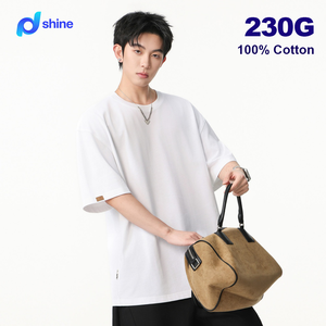 Camiseta de Verano para <span class=keywords><strong>Hombre</strong></span>, Manga Corta, Lisa, Casual, 100% Algodón, Gruesa, Transpirable, Corte Holgado, Estilo 2026 - Product Image 1