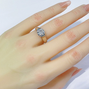 Grenzüberschreitender S925 Silber Damenring mit D-Farbe Moissanit im Nischen-Luxus-Design mit hochwertiger Prägung - Product Image 5