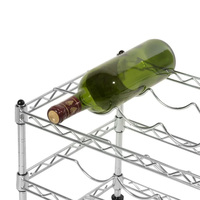 Porte-bouteilles à vin en fil d'acier chromé urbain à 4 niveaux, solution de rangement élégante pour les bars à domicile