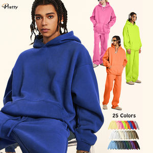 2025 nouveauté personnalisé automne Style américain couleur unie décontracté et ample taille Extra-large sweat à capuche ajoutant polaire - Product Image 2