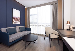 Economy Hotel Modern Bed Set <b>Light</b> Wood Bed Frame with Inset Upholstered Panel for Budget 3 <b>Star</b> Hotel Bedroom Furniture Sets - Product Image 5