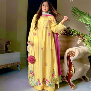 Maroon Rayon Embroidered Farshi Salwar Kameez Set <b>Women</b> Traditional Ankle-Length Wedding Party Wear India Pakistan Style - Product Image 1