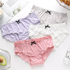 Pasokan Pabrik Grosir Wanita Pakaian Dalam Sutra Es Celana Dalam Anak Perempuan Lucu Ruffle Lembut Kualitas Tinggi Celana Dalam Mulus - Product Image 5