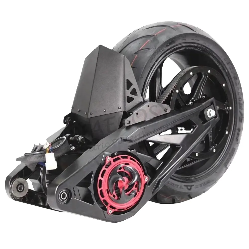 QSMOTOR 14 x 6.0inch 4000W Rated 138 Mid Drive Motor Kits Assembly 72V for Big Electric Scooter/Electric Motorcycle