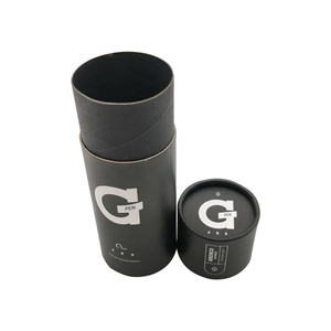 Black Color Printing Carton Tube Round Cardboard Rolled Edge Paper Cylinder Box