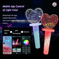 Langxun - Barra Luminosa LED de Plástico en Forma de Corazón, Recargable por USB, Personalizable, para Conciertos, Reuniones de Fans, Fiestas, Decoración