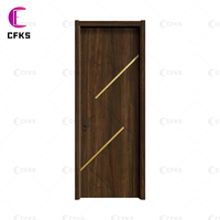 Porte intérieure décorative en MDF à motif géométrique imitation bois moderne pour chambre à coucher, service de fabrication OEM