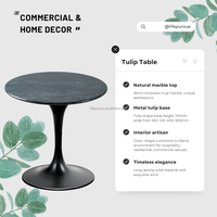 Table basse de salle à manger Lifepursue en marbre naturel vert foncé