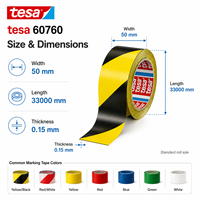 Ruban de signalisation temporaire tesa 60760, 0,15 mm x 50 mm x 33 m, pour le marquage des usines, entrepôts, ateliers et chantiers