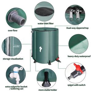 Contenedor de tanque de almacenamiento de <span class=keywords><strong>agua</strong></span> de barril de <span class=keywords><strong>lluvia</strong></span> plegable portátil de 53 galones y 200l para uso en exteriores o interiores - Product Image 6