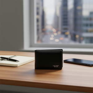 Locasit Black <b>Wallet</b> Pu Material <b>RFID</b> Protection Unisex Daily Use - Product Image 2