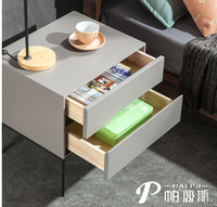 Table de chevet moderne pour chambre à coucher, petite commode avec peinture laquée + pieds en métal noir