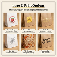 Bolsas de Papel Kraft Personalizadas, Bolsas de Papel para Alimentos, Bolsas de Papel para Pan, Bolsas de Papel Promocionales, Logotipo Personalizado Disponible, Directo de Fábrica