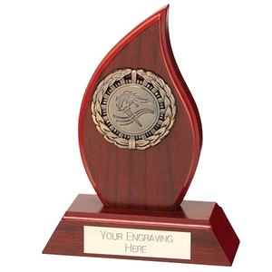 لوحة تكريم خشبية مخصصة بشعار مطبوع، جائزة اللهب من خشب الماهوجني - Product Image 1