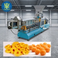 Ligne de production automatique complète de snacks extrudés par soufflage, machine de fabrication, extrudeuse de snacks à double vis pour farine de maïs