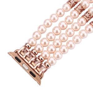 Per cinturino iWatch fatto a mano elastico elasticizzato braccialetto di perle finte sostituzione cinturino per ragazze da donna per cinturini Apple Watch 42mm 1 2 3 - Product Image 3