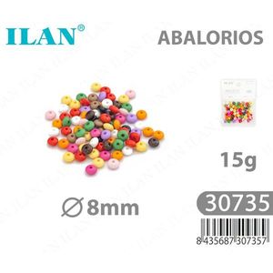 Perline Ilan Abalorios 8mm Monocolore 15g per Creazione di Gioielli Artigianali - Product Image 1