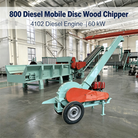 Broyeur de bois diesel hors réseau 80 CV, capacité 3T/H, pour la pelage des résidus de placage et le traitement de la biomasse