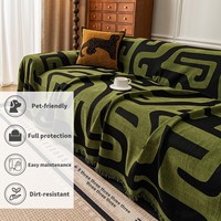 Plaid de canapé géométrique en chenille, housse de protection anti-griffures pour animaux de compagnie avec franges pour canapé domestique, cadeau pour propriétaire d'animaux, vente en gros