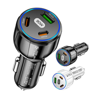 Pengisi Daya Mobil Listrik 90W 3-in-1 Berkualitas Tinggi QC3.0 PD Type-C USB Pengisian Cepat Perlindungan OTP Bahan Tahan Api PC Ponsel