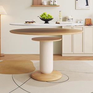 Juego de Muebles de <span class=keywords><strong>Comedor</strong></span> Nórdico Moderno, Mesa Redonda con Aspecto de Mármol y Base de Pedestal, <span class=keywords><strong>4</strong></span> <span class=keywords><strong>Sillas</strong></span> con Estructura de Madera - Product Image 6