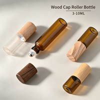 En stock 1000 pièces Flacons roll-on en verre 5ml 10ml 15ml avec bouchon en bambou pour huiles essentielles, massage, échantillons de parfum
