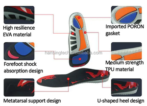 Men's Women's Sports Walking Shoes High Arch <b>Supports</b> Flat Feet Orthotics Insoles Gel Pain Relief for Plantar Fasciitis EVA - Product Image 2