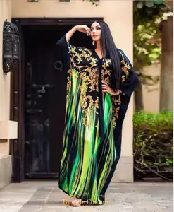 Vestido abaya de estilo musulmán y americano para mujer, vestido de fiesta de noche, diseño de caftán