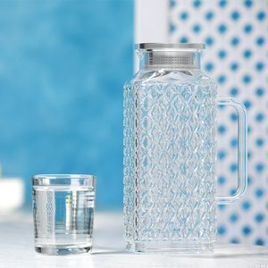 Bouilloire en verre rayé théière eau froide cruche jus boisson bouilloire artisanat bière <span class=keywords><strong>vin</strong></span> <span class=keywords><strong>pichet</strong></span> pour <span class=keywords><strong>Restaurant</strong></span> bar - Product Image 2