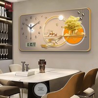 Grande Décoration Murale Artistique pour Salon et Bureau, Style Vintage, Horloge Murale Silencieuse à Face Unique, Peinture Décorative, Prix Usine