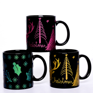 Tazas hechas a mano de cerámica única, taza de café de estilo nórdico moderno, brillante, sólido, a todo color, esmalte de cerámica, impresión láser, calcomanía - Product Image 3