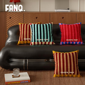 หมอนอิงลายทางสีสันสดใส Fanq รูปทรงสี่เหลี่ยมผืนผ้า ถอดซักได้ เหมาะสำหรับตกแต่งโซฟาห้องนั่งเล่น - Product Image 5