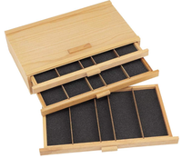 Coffre de rangement pour artiste en bois massif à 3 tiroirs, organisateur de studio pour tubes de peinture