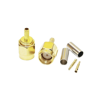Conector Coaxial RF Recto SMA-J-1.5-F Macho Hembra de Latón Macizo de Alta Calidad, Adaptador de Cable RG316 RG174 HCD