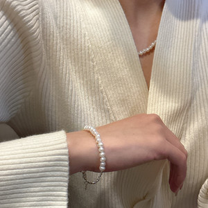 S925 plata esterlina estilo coreano INS Simple moda clavícula cadena collar al por mayor con perlas rotas conjuntos de joyas Casuales - Product Image 6