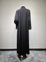 Abaya de Luxe Noire Ornée Style Dubaï 2026 – Robe Modeste Perlée pour Femme Musulmane avec Détails Élégants