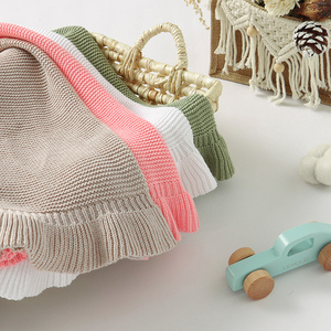 Mimixiong approprié confortable nouveau-né bébé taille à volants coton Swaddle Jacquard réception tricoté couleur neutre couverture Wrap - Product Image 6