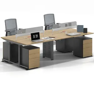 Modern Sitting Employee Workstation With Locker Indoor Office Furniture Desk