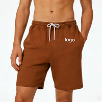 Shorts de sport pour hommes en polyester respirant, écologiques, solides, mi-longs, imprimés, avec logo personnalisé et braguette élastique à fermeture éclair, pour l'été
