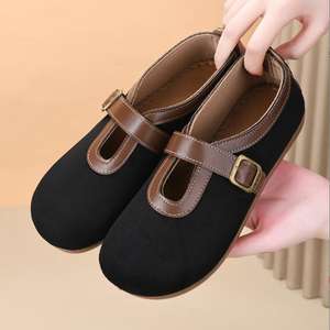 Nouvelles chaussures plates rétro pour femmes à bout fermé, plateforme extra <span class=keywords><strong>large</strong></span>, <span class=keywords><strong>grande</strong></span> <span class=keywords><strong>taille</strong></span>, douces et respirantes - Product Image 2