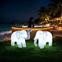 Scultura Luminosa di Elefante e Delfino, Decorazione Natalizia per Esterni, Illuminazione Personalizzata per Prato e Paesaggio