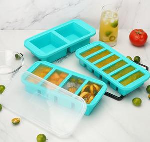Yongli Logo personnalisé Cubes à soupe Moules de congélateur en silicone parfaits pour congeler le bouillon, le riz, les restes de plateaux de congélateur avec couvercles - Product Image 4