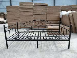 Modern Design Simple Bedroom Living Room Black Steel Iron Steel Frame Adult Metal Single <b>Folding</b> <b>Sofa</b> <b>Bed</b> - Product Image 1