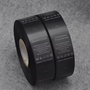 Étiquette de soin des vêtements lavable OEM <span class=keywords><strong>d</strong></span>'usine, imprimée par transfert thermique, en tissu polyester-coton, prix abordable, conception gratuite, livraison rapide - Product Image 4