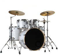 5-Piece 4-Cymbal or 3 Cymbals Professional Jazz Drum Set for Adults & Kids Complete Full Kit Ideal for Home Practice