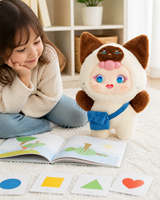 Robot compagnon éducatif et divertissant en peluche avec interaction vocale et tactile, LED, Wi-Fi, compagnie émotionnelle