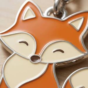 Porte-clés animé personnalisé en forme de renard animal de la forêt, broche mignonne pour enfants, accessoires pour sac à dos et uniforme - Product Image 3