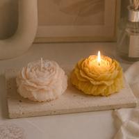 Bougie parfumée à la pivoine en gros, en paraffine raffinée et cire de soja, bougie décorative florale, cadeau, emballage personnalisé