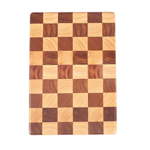 Planche à découper à motif damier, planche à découper en bois massif pour la maison, planche à découper en bois d'acacia et d'ébène, cuisine - Product Image 5