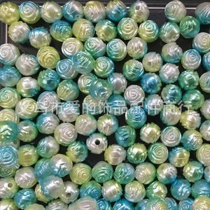Abs Scattered <b>Beads</b> Multicolor Gradient Imitation Pearl Flat Back Bling Bling Nail Art Jewelry Accessories DIY Clothing - Product Image 5